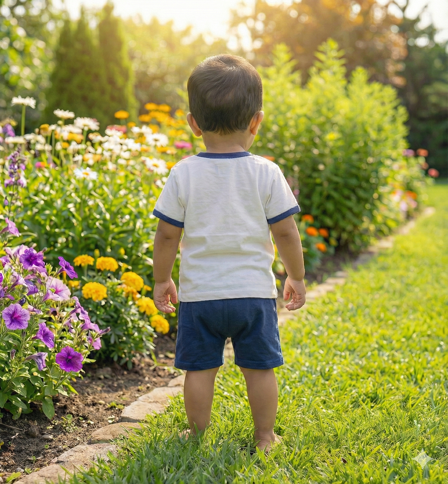 Toddler Boy Construction Theme Set - Digger & Tractor Print T-Shirt with Navy Shorts
