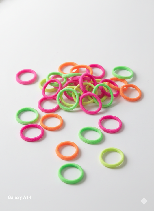 Colorful Mini Elastic Rubber Bands for Kids & Hair Styling (Pack of 100)