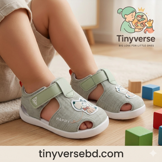 Comfy Step Cartoon Print Baby Sandals - Soft Sole & Breathable Mesh