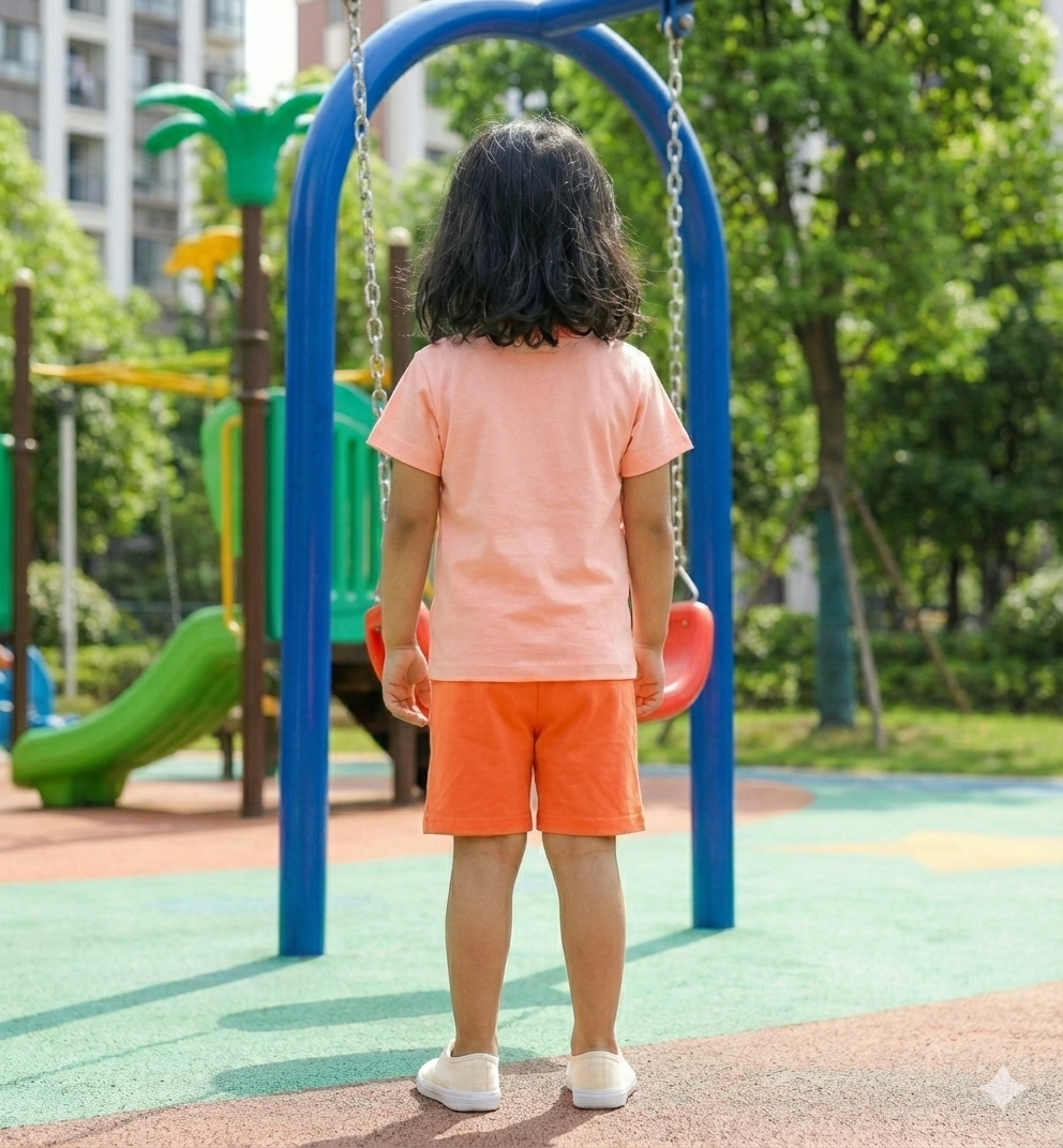 Toddler Girls' 2-Piece Summer Outfit - Cute Puppy T-Shirt & Orange Shorts