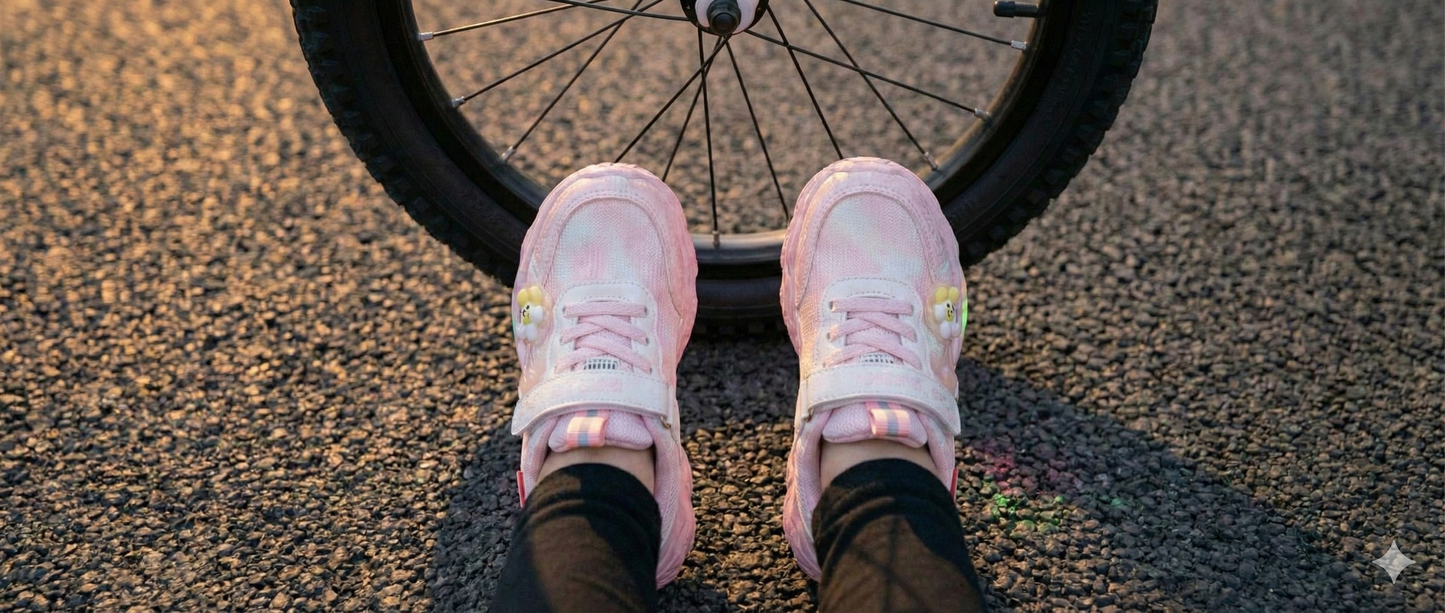 Kids' Stylish Pink Daisy Flower Light-Up Sneakers - Comfortable Hook-and-Loop Casual Shoes