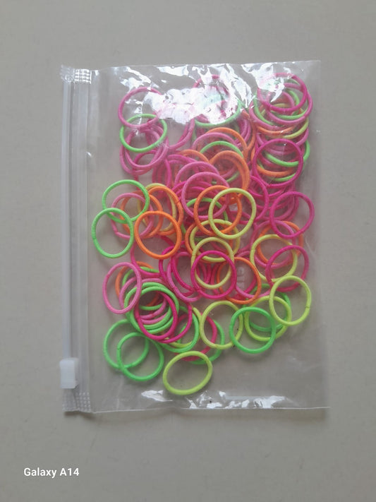 Colorful Mini Elastic Rubber Bands for Kids & Hair Styling (Pack of 100)