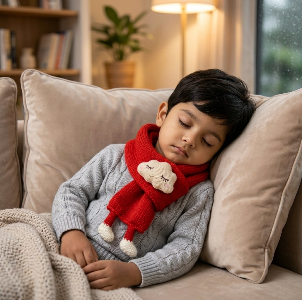 Kids Knitted Winter Muffler | Soft Fleece Warm Neck Wrap for Toddlers