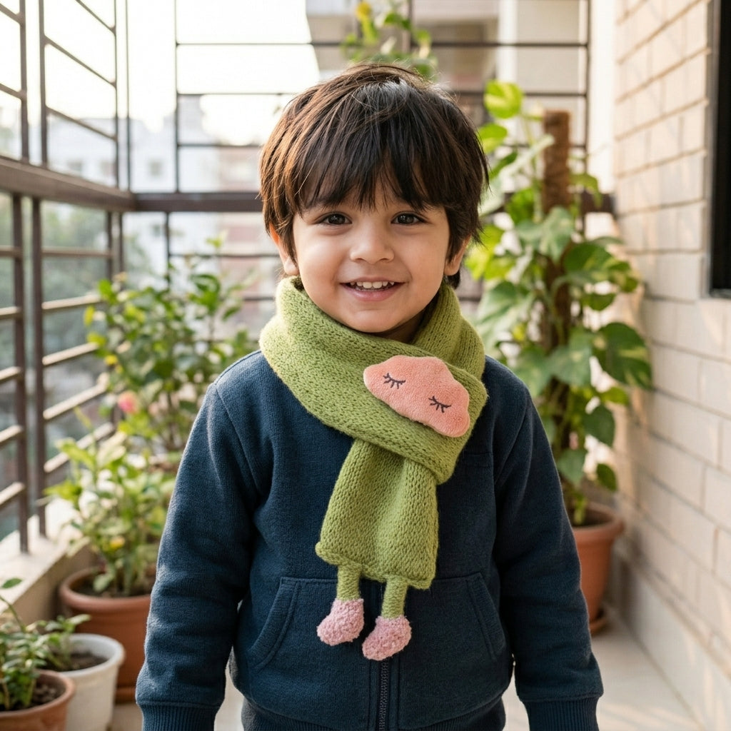 Kids Knitted Winter Muffler | Soft Fleece Warm Neck Wrap for Toddlers