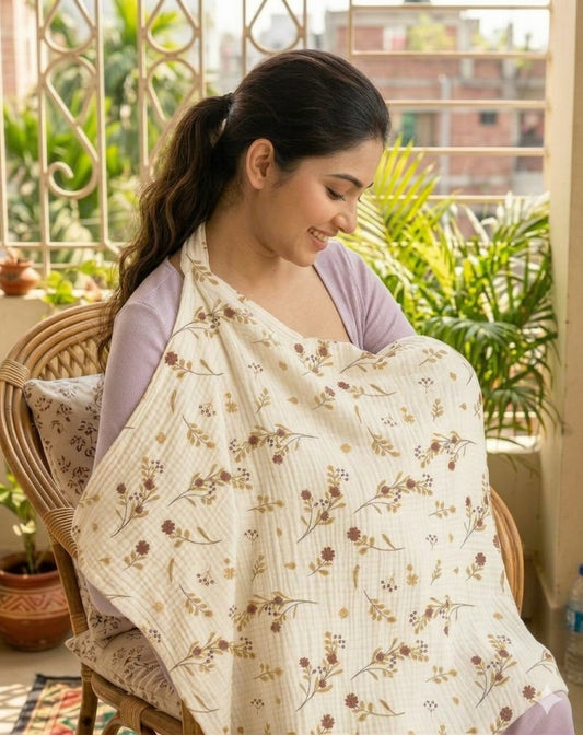 Breathable Cotton Breast Feeding Nursing Cover: Adjustable Baby Feeding Apron