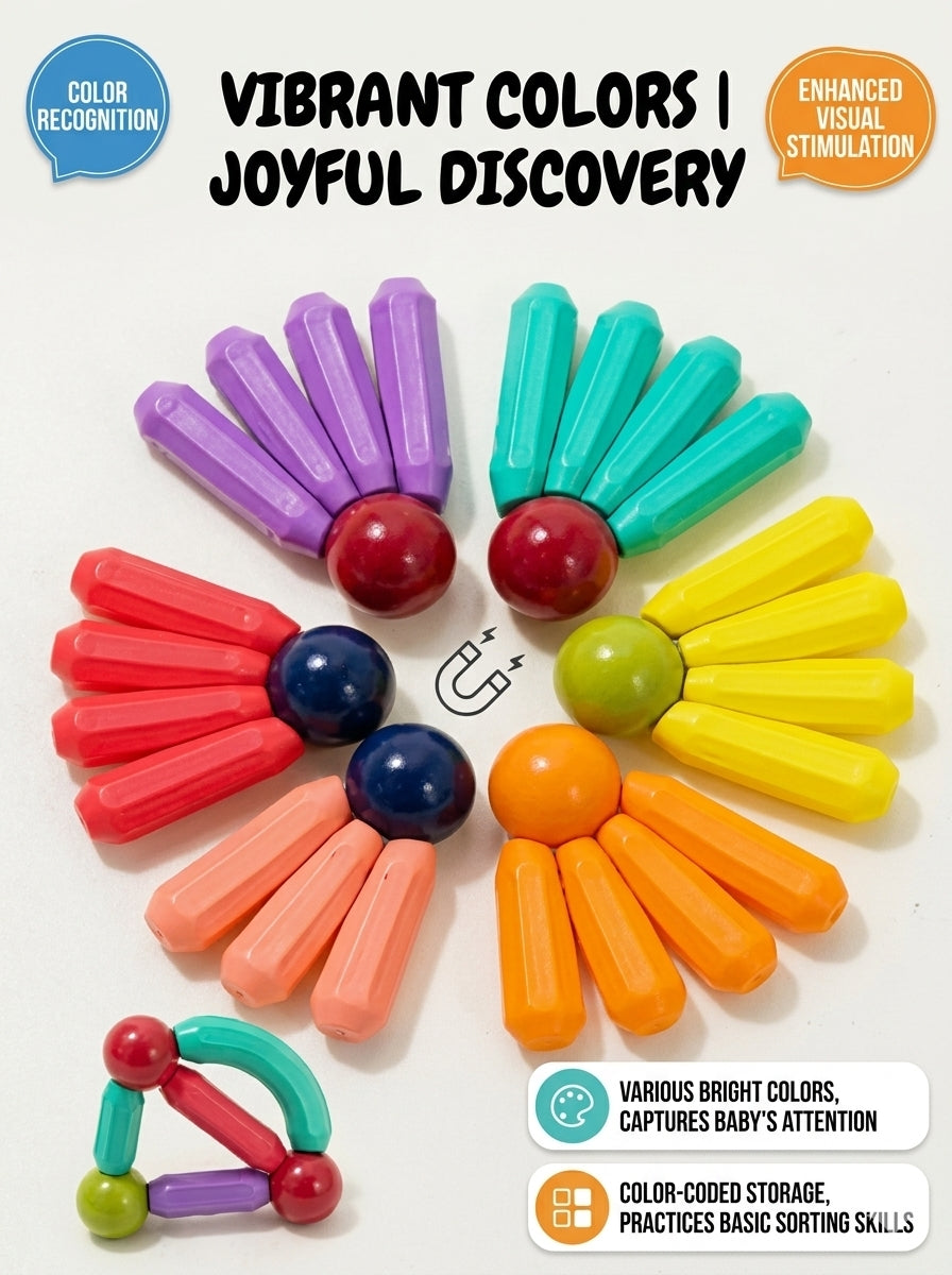 Magnetic Sticks & Balls 3D Construction Set for Kids